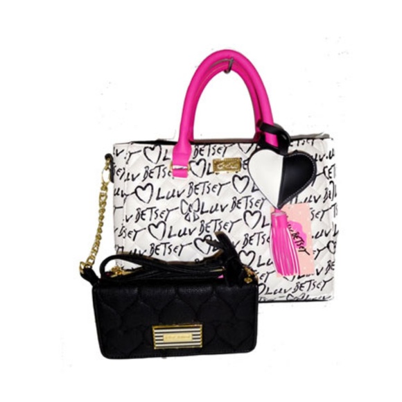 betsey johnson purse and wallet set